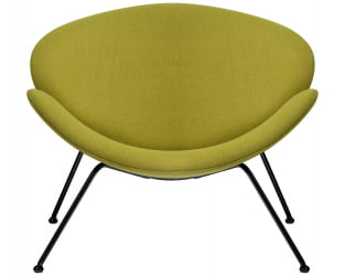 Кресло дизайнерское DOBRIN EMILY (светло-зеленая ткань AF3, черное основание)