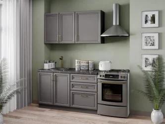 Кухонный гарнитур Джелатто 06 Черный Оникс серый