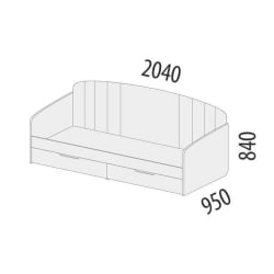 Детская кровать с ящиком для белья Николь 901.05