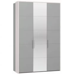 Шкаф трехстворчатый Вива ШР-3 с зеркалом Фарго Мокко глянец (с накладками сбоку)