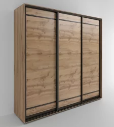 Шкаф-купе 3-х дверный Акцент-Лайт Д3 2400х600 Дуб крафт золотой