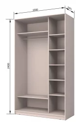 Шкаф-купе эконом Хит-24-12-15 Ясень шимо темный