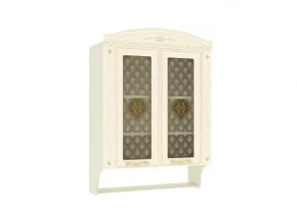 Шкаф-витрина с колоннами Милана 23.15 Сосна Астрид/Ваниль