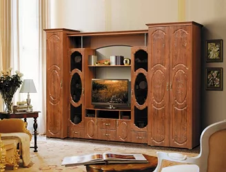 Набор мебели для гостиной Грация 8.1 МДФ матовый Венге/Дуб выбеленный