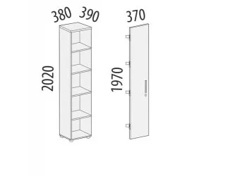 Стеллаж закрытый Альфа 64 135 Дуб Кронберг