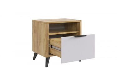 Тумба прикроватная Адам MSA-01 дуб крафт золотой/белое дерево