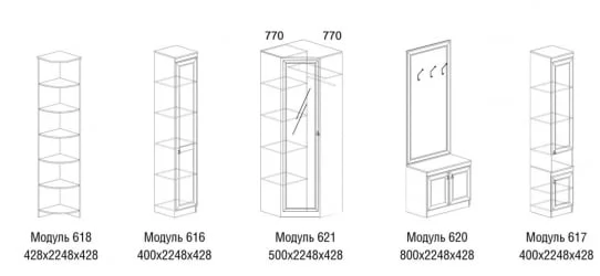 Прихожая Инна-1 денвер темный