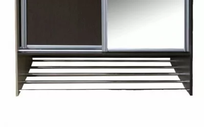 Двустворчатый гардеробный шкаф Ольга 10 Ясень шимо светлый Венге