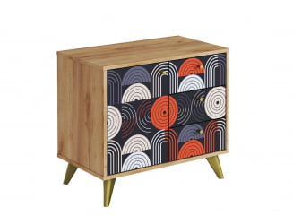 Комод Фьюжн КМ-002 дуб крафт золотой/VINIL