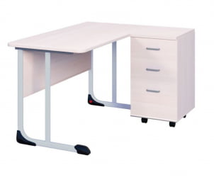 Стол учителя с тумбой 1350х650 Серый/Серый