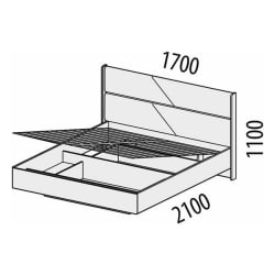 Кровать двуспальная Монако 903.21 Белый шпон/Даллас Айвори