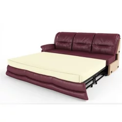 Секция трехместная раскладная с правым подлокотником Вавилон 3ВР Красно-коричневая (экокожа)