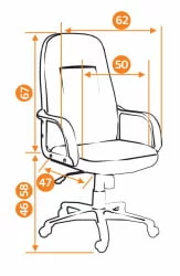 Кресло руководителя Leader бордо 2604