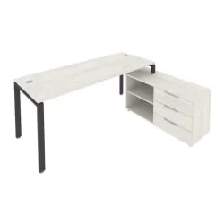 Рабочая станция на П-образном м/к с опорной тумбой правая Metal System Б.РС-СТС-2.5 Пр Наварра/Антрацит