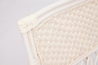 Комплект для отдыха ANDREA (диван + 2 кресла + журн. столик со стеклом + подушки) TCH White (белый), Ткань рубчик, цвет кремовый