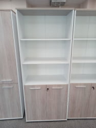 Шкаф 4 широкий верх открытый, низ закрытый Deka 10.19.111 Дуб Сантана светлый/Белый