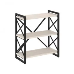 Стеллаж на регулируемых опорах - 3 полки LOFT VR.L-MST.O-3.8 Металл черный Денвер светлый