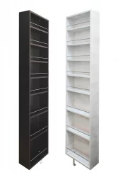 Поворотный шкаф в черном глянцевом стекле Драйв Шелф (правый) Венге