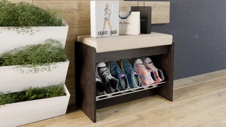 Тумба в прихожую Тайм тип 1 Венге цаво/кож.зам. Крем