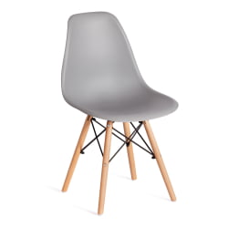 Стул со спинкой CINDY (EAMES) (mod. 1801) дерево бук/металл/сиденье пластик, 45x51x82 см, Light grey (светло-серый)