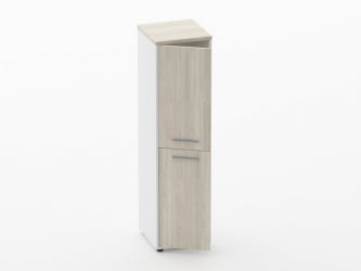 Шкаф 3 узкий закрытый, 2 двери Deka 10.16.12Л Дуб Сантана светлый/Белый