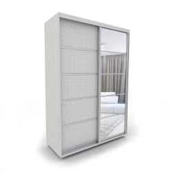 Шкаф-купе с зеркальными дверьми Акцент-Квадро КВ 1600х600 Выбеленное дерево