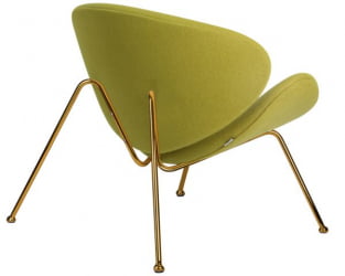 Кресло дизайнерское DOBRIN EMILY (светло-зеленая ткань AF3, золотое основание) 2 шт