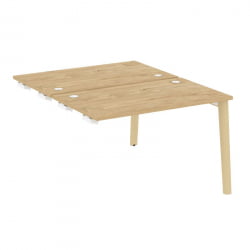 Стол-приставка двойной Оникс Вуд ОВ.Д.СПР-2.7 Тиквуд Светлый/Дуб Светлый/Металл Белый 1180*1475*750 / OW.D.SPR-2.7