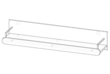 Полка навесная Палермо Юниор 03 Ясень шимо светлый Белый глянец