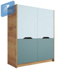 Шкаф RICH ШК-004 Мята/Сумеречный голубой/дуб крафт золотой