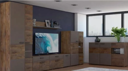 Полка навесная Рио 1375 Таксус Смоки софт