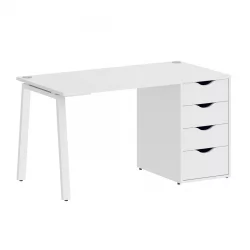 Стол письменный ХОМЕ ОФФИCЕ ВР.СП-3-138.4.А Белый Бриллиант/Белый металл / HOME OFFICE VR.SP-3-138.4.A