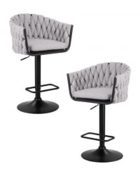 Стул барный DOBRIN LEON (серая ткань (LAR 275-17)) 2 шт