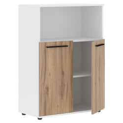 Шкаф с глухими малыми дверьми ЕДИС ЕМCС 85.3 Дуб Денвер светлый Черный Белый / EDIS EMCS