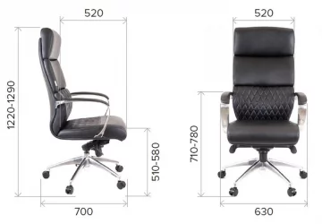 Кресло для руководителя Everprof President Кожа Черный