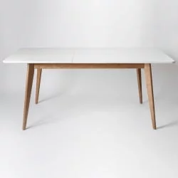 Стол обеденный Пегас Plus 120x75 Эмаль белая Морилка Дуб золотой