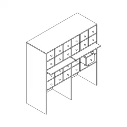 Шкаф картотечный 2-секционный АЛц.ШдК-24