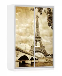 Шкаф-купе двухдверный Экспресс Дуо 1600х2400х Париж/Белый снег / 1600х2400h