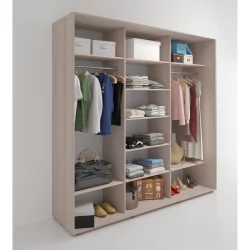 Шкаф-купе трехстворчатый с зеркалом Акцент-Дуэт КЛ 2100х600 Ясень шимо светлый