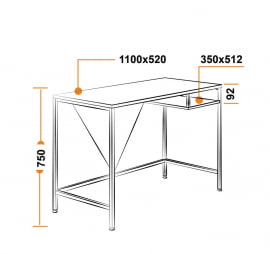 Стол WRX-11 стекло матовое, ножки серые