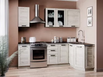 Шкаф кухонный 600 со стеклом Винченца ЛД 234.350.000.080 Черный Дуб Крафт белый