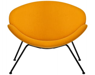 Кресло дизайнерское DOBRIN EMILY (желтая ткань AF13, черное основание)