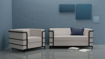 Диван двухместный Аполло 2.0 (2Д) Черный Euroline 9100