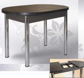 Стол обеденный Универсальный 32мм ХРОМ мет.напр. 3 кат. 1006 круги ЛДСП венге