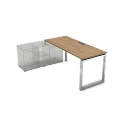 Стол рабочий, прямолинейный три опоры, левый GLOSS LINE НСТЛ-О.985 Teakwood