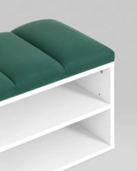 Обувница Хольст 2 белая велюр Зеленый