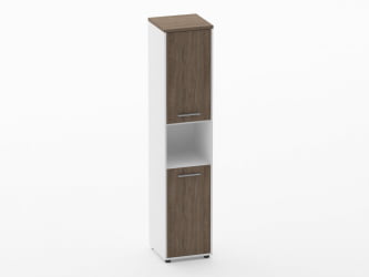 Шкаф 4 узкий закрытый, с нишей Deka 10.19.12Л Дуб Верцаска/Белый