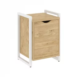 Тумба на регулируемых опорах с распашным фасадом LOFT VR.L-T2.O Металл белый Тиквуд светлый