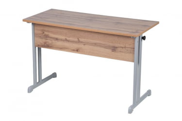 Парта двухместная с прямыми углами (рост 6) Серый/Металл Серый