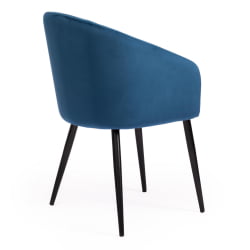 Кресло LA FONTAIN (mod. 004) вельвет/металл, 60 х 57 х 84 см , синий (HLR 63)/черный